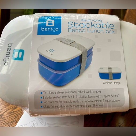 NEW! BENTGO All In One Stackable Lunch Box + Insulated Bag BLUE - Picture 3 of 7